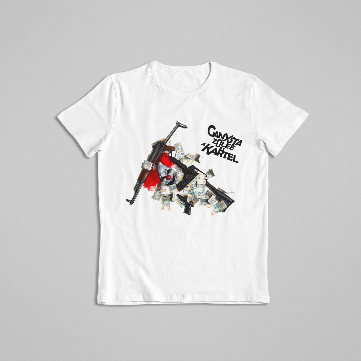 Pénz és fegyverek póló